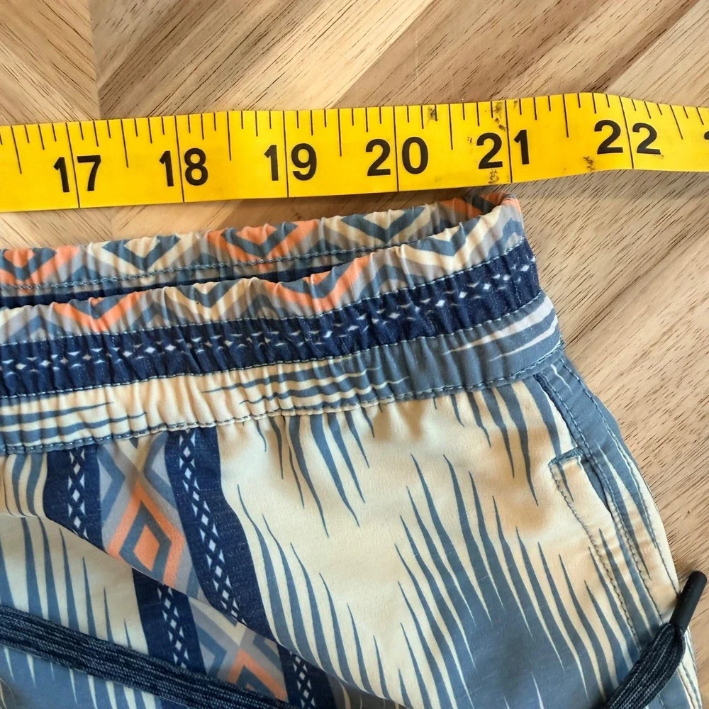 Roark Mens‎ Tremor Hemp Blend Aztec Southwestern Swim Board Shorts Blue/Gray XL